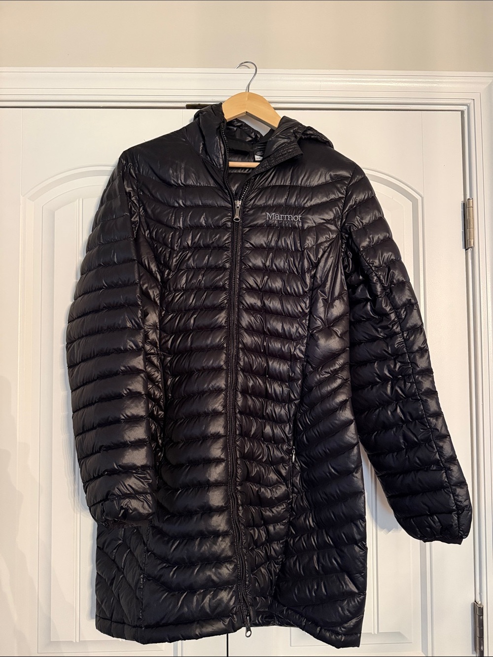 Marmot Women's Long Hooded Down Puffer Jacket lightweight